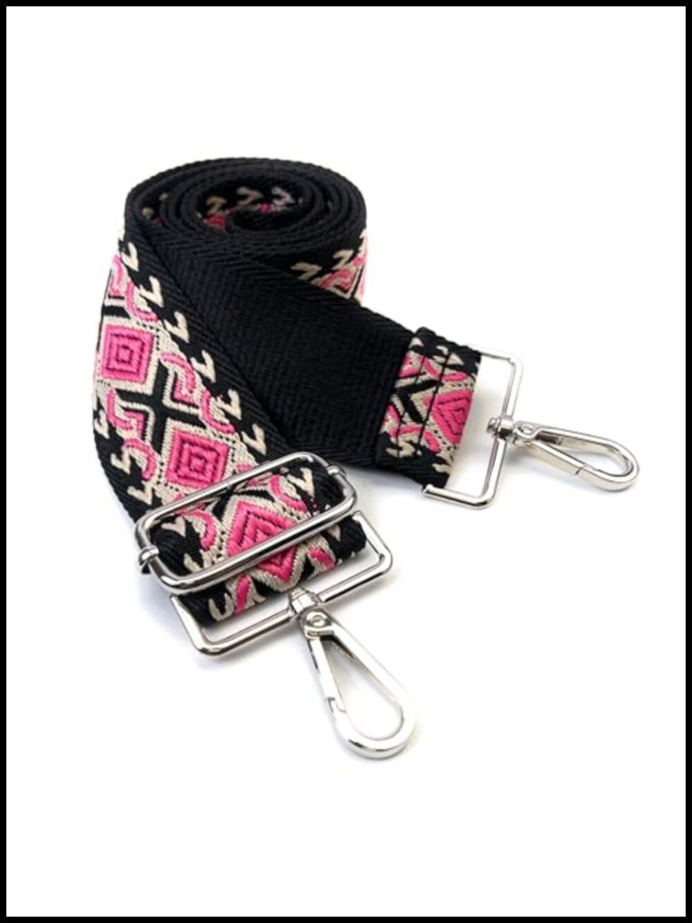 Boho Diamond Wide Purse Strap Replacement Crossbody Bag Fabric Buckle
